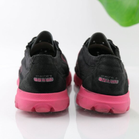 Skechers Womens Go Walk Nice Sneaker Size 7 Black Pink Active Shoe Comfy Casual - Picture 7 of 12